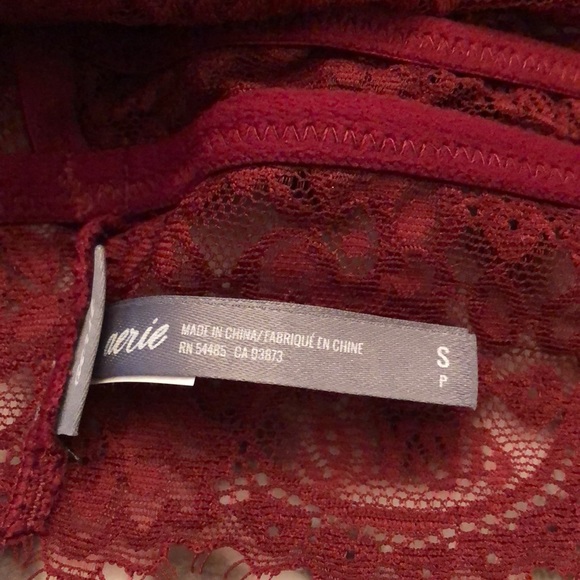 Aerie Floral Lace Bra Bralette in Maroon Size Small - Picture 7 of 10